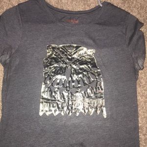 Grey/ gold owl shirt